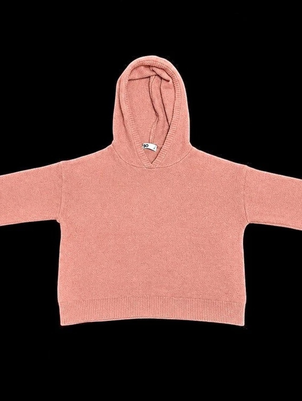 SO Dusty Rose Blush Pink Soft Knit Pullover Hoodie Sweater L